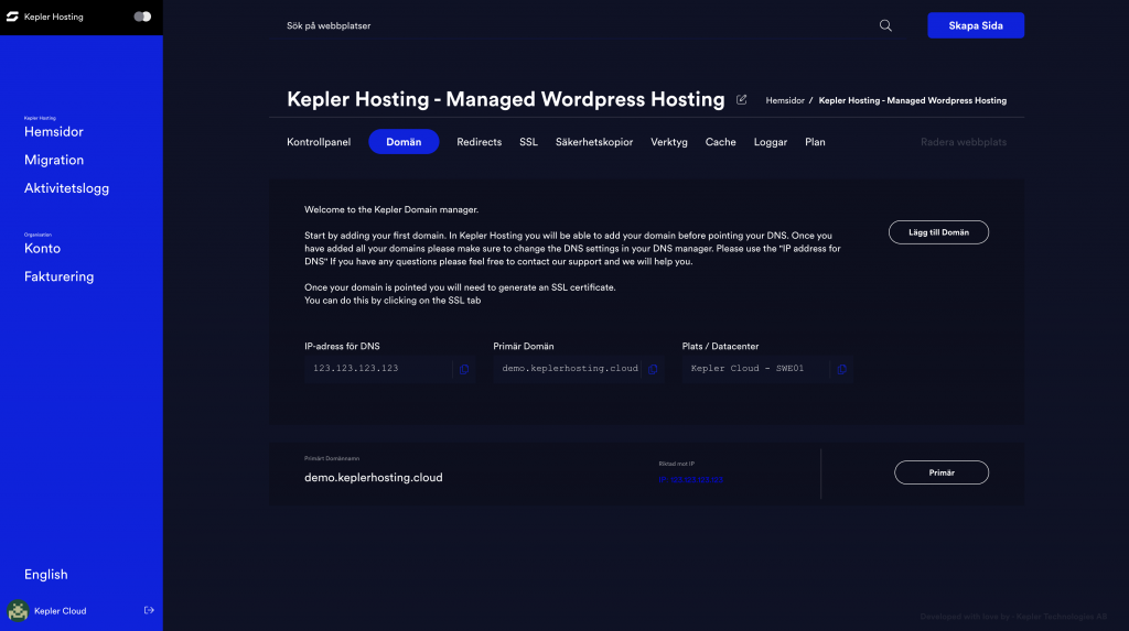 Kepler Cloud - Managed Wordpress Dashboard 2